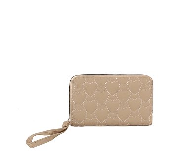 Quilted Heart Bi-fold Wallet Wristlet