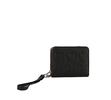 Quilted Heart Bi-fold Wallet Wristlet