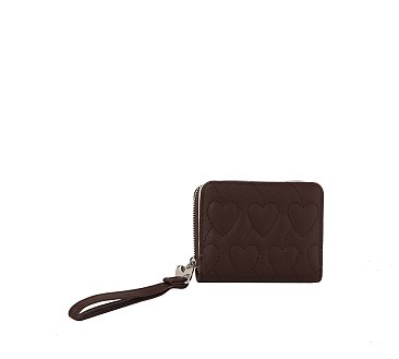 Quilted Heart Bi-fold Wallet Wristlet