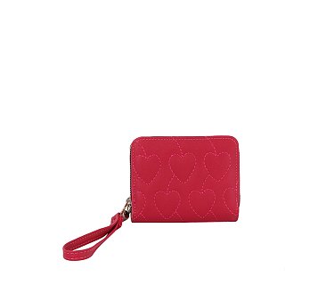 Quilted Heart Bi-fold Wallet Wristlet