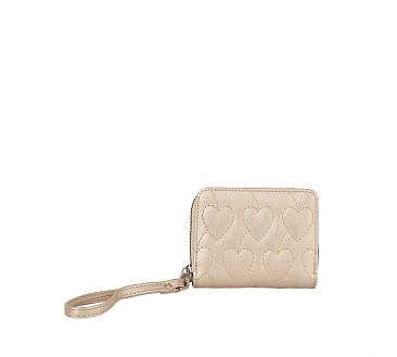 Quilted Heart Bi-fold Wallet Wristlet