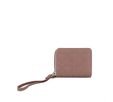 Quilted Heart Bi-fold Wallet Wristlet