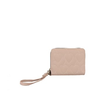 Quilted Heart Bi-fold Wallet Wristlet