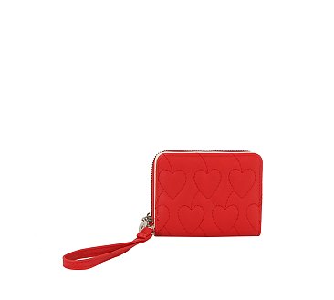 Quilted Heart Bi-fold Wallet Wristlet