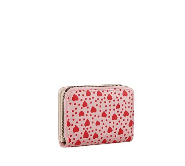 Heart Pompom Bi-fold Wallet Wristlet