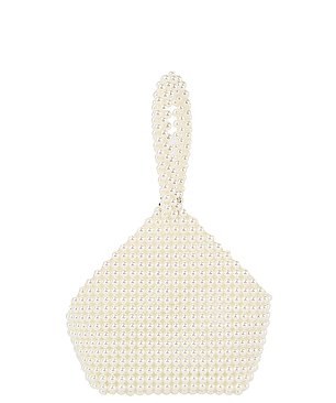 Beaded Pearl Clutch Wristlet Bag