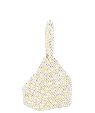 Beaded Pearl Clutch Wristlet Bag