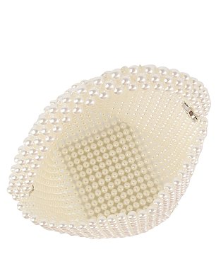 Beaded Pearl Clutch Wristlet Bag