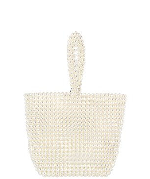 Beaded Pearl Clutch Wristlet Bag