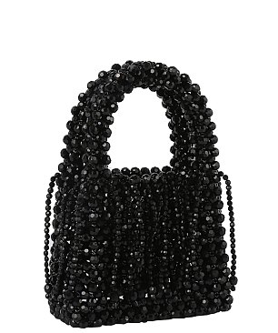 Sparkling Beaded Tassel Satchel Bag