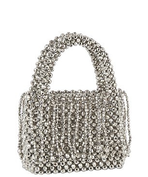 Sparkling Beaded Tassel Satchel Bag