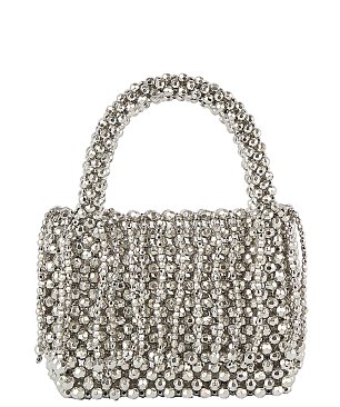 Sparkling Beaded Tassel Satchel Bag