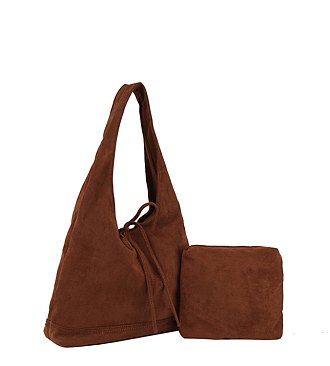 Faux Suede 2-in-1 Shoulder Bag