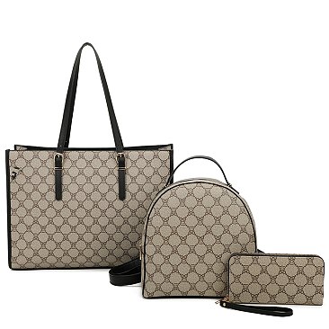 Teddy Bear Monogram 3-in-1 Satchel Set