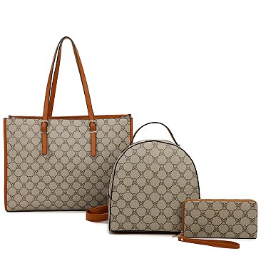 Teddy Bear Monogram 3-in-1 Satchel Set