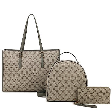 Teddy Bear Monogram 3-in-1 Satchel Set