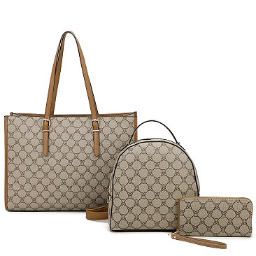 Teddy Bear Monogram 3-in-1 Satchel Set