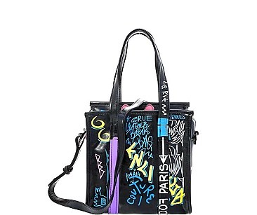 TRENDY GRAFFITI PRINT TOTE BAG