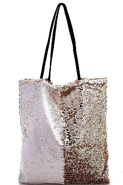 SOFT COLOR CHANGING SEQUIN TOTE BAG