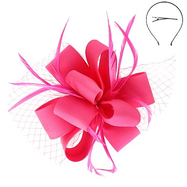 Classy Fascinator with Loopy Bow W/feather