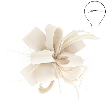 Classy Fascinator with Loopy Bow W/feather