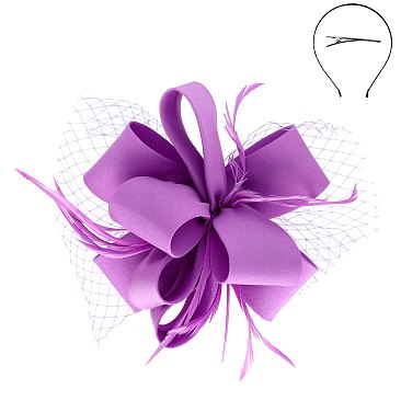 Classy Fascinator with Loopy Bow W/feather