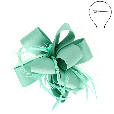 Classy Fascinator with Loopy Bow W/feather