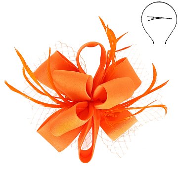 Classy Fascinator with Loopy Bow W/feather