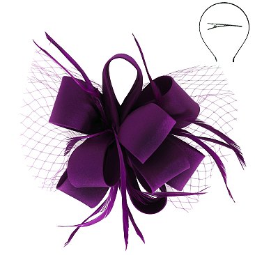 Classy Fascinator with Loopy Bow W/feather