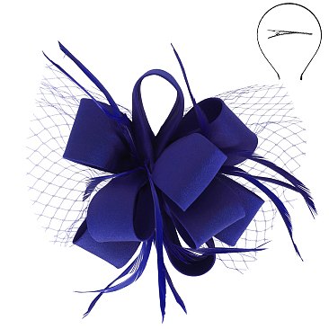 Classy Fascinator with Loopy Bow W/feather