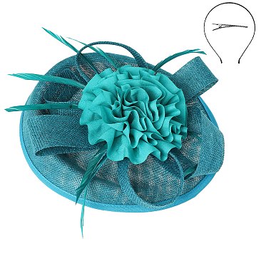 Rose Design Sinamay Fascinator