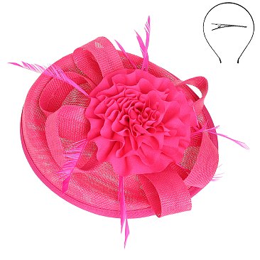 Rose Design Sinamay Fascinator