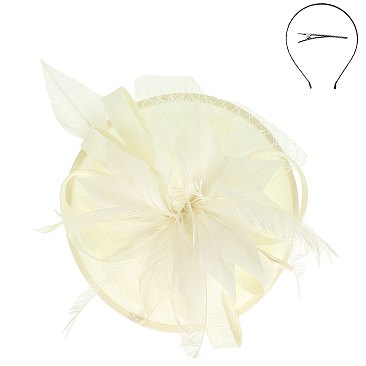 Sinamay Feather And Flower Fascinator