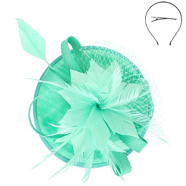 Sinamay Feather And Flower Fascinator