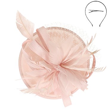 Sinamay Feather And Flower Fascinator