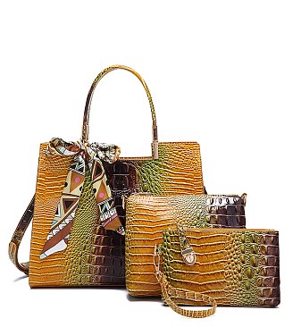 Tie-dyed 3 in 1 Croc Tote-Crossbody Bag