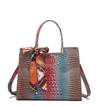 Tie-dyed 3 in 1 Croc Tote-Crossbody Bag