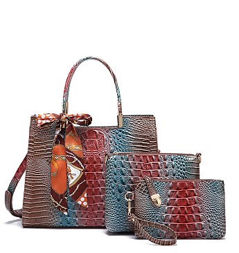 Tie-dyed 3 in 1 Croc Tote-Crossbody Bag