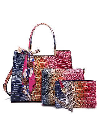 Tie-dyed 3 in 1 Croc Tote-Crossbody Bag