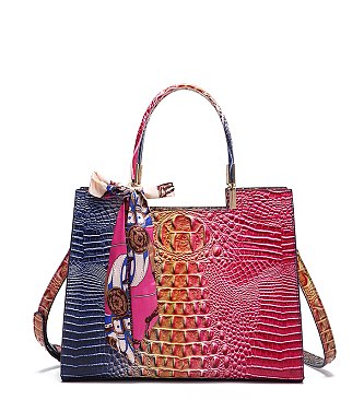 Tie-dyed 3 in 1 Croc Tote-Crossbody Bag