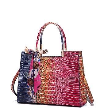 Tie-dyed 3 in 1 Croc Tote-Crossbody Bag