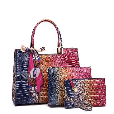 Tie-dyed 3 in 1 Croc Tote-Crossbody Bag