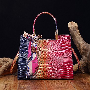 Tie-dyed 3 in 1 Croc Tote-Crossbody Bag