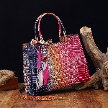 Tie-dyed 3 in 1 Croc Tote-Crossbody Bag