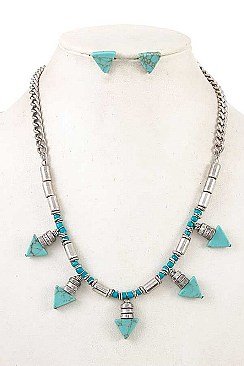 TRIANGULAR GEM BIB NECKLACE SET