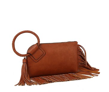 Fringe Cuff Clutch Tassel Wristlet Clutch