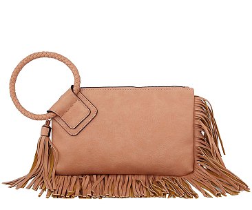 Fringe Cuff Clutch Tassel Wristlet Clutch