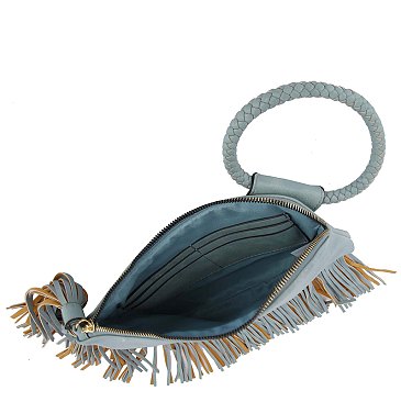 Fringe Cuff Clutch Tassel Wristlet Clutch