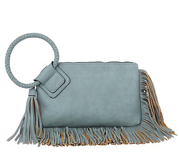 Fringe Cuff Clutch Tassel Wristlet Clutch