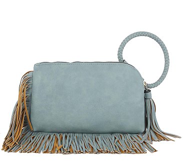 Fringe Cuff Clutch Tassel Wristlet Clutch